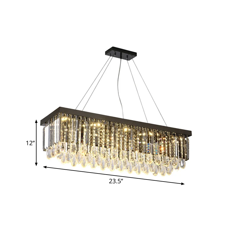 Binoculares Compactos para Colgante rectangular de cristal con forma de isla de goteo, accesorio de iluminación suspendido...