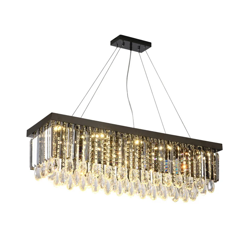 Binoculares Compactos para Colgante rectangular de cristal con forma de isla de goteo, accesorio de iluminación suspendido...