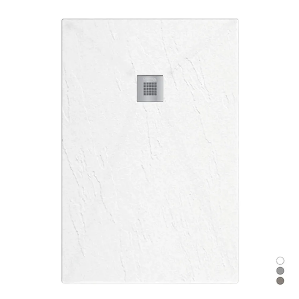 Piatto doccia mineralmarmo modello Estasi 75x100 cm bianco con Instrucciones de Montaje