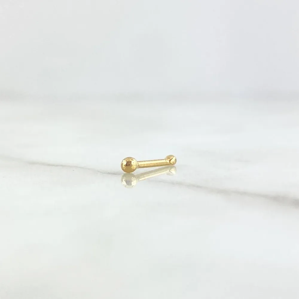 Alta Presión Piercing Chispa Fija Bola 0.1gr / 1.1cm / 2mm Lisa Oro Amarillo 18K (Joya) ©