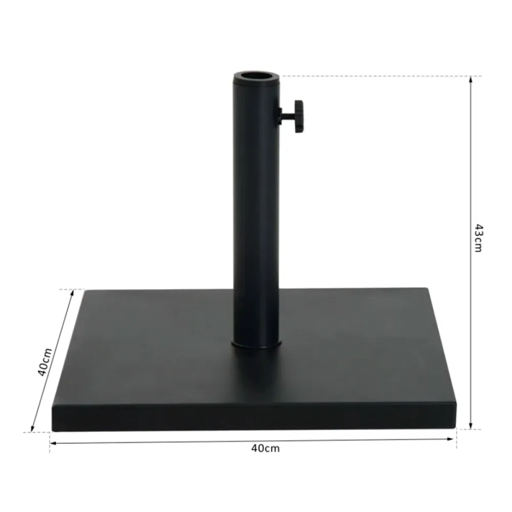 Base de sombrilla Outsunny con botón de bloqueo 35/38/48mm negro 43x40x40 cm Material Aluminio y Lona