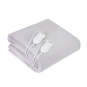 Adler AD 7426 Calienta Camas Eléctrico Doble, Medidas 150x160 cm, 3 Niveles Temperatura, Lavable, Polar, 120, Blanco