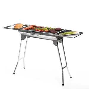 Barbacoa Plegable de Acero Inoxidable para Carbón ExelQ InnovaGoods para Parrillas y Barbacoas