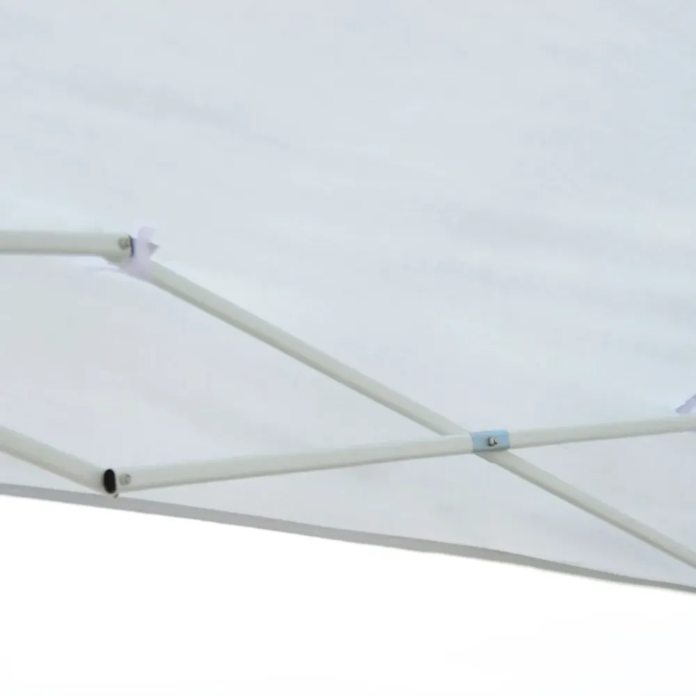 Carpa de jardín Sure Outsunny plegable con 6 mosquiteras blanco 255x591x297 cm (Acero Inoxidable)