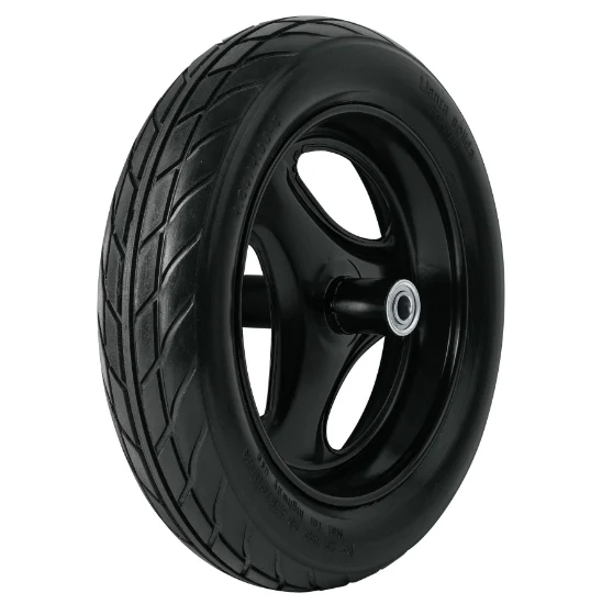 Llanta imponchable,16" con rin,eje y baleros para carretilla