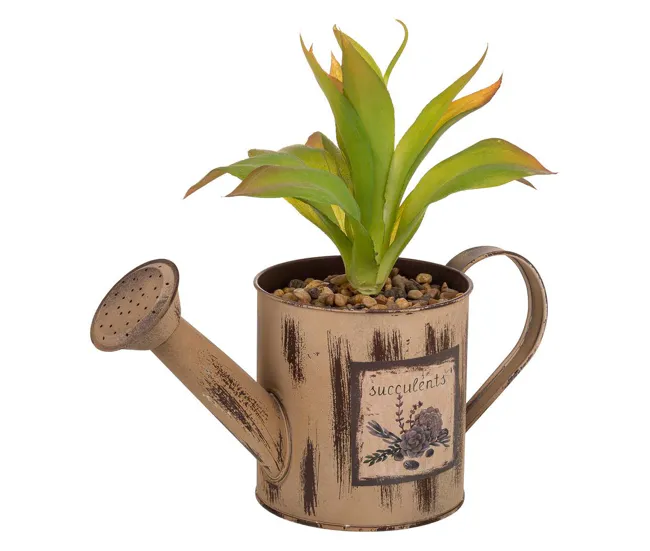 Césped de Decoración Maceta con planta artificial 26,5x11,5x24