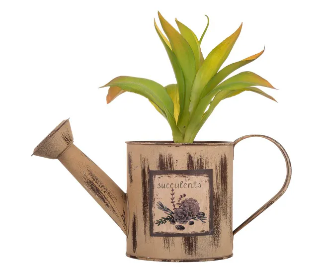 Césped de Decoración Maceta con planta artificial 26,5x11,5x24