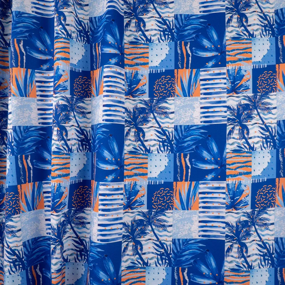 Césped para Balcón CREPE CEY ESTAMPADO AZUL DESLUMBRANTE HAWAIANO