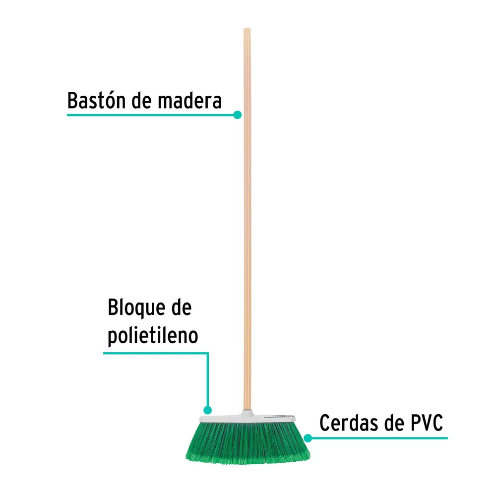 Escoba vinilo, tipo cepillo, 30 cm largo