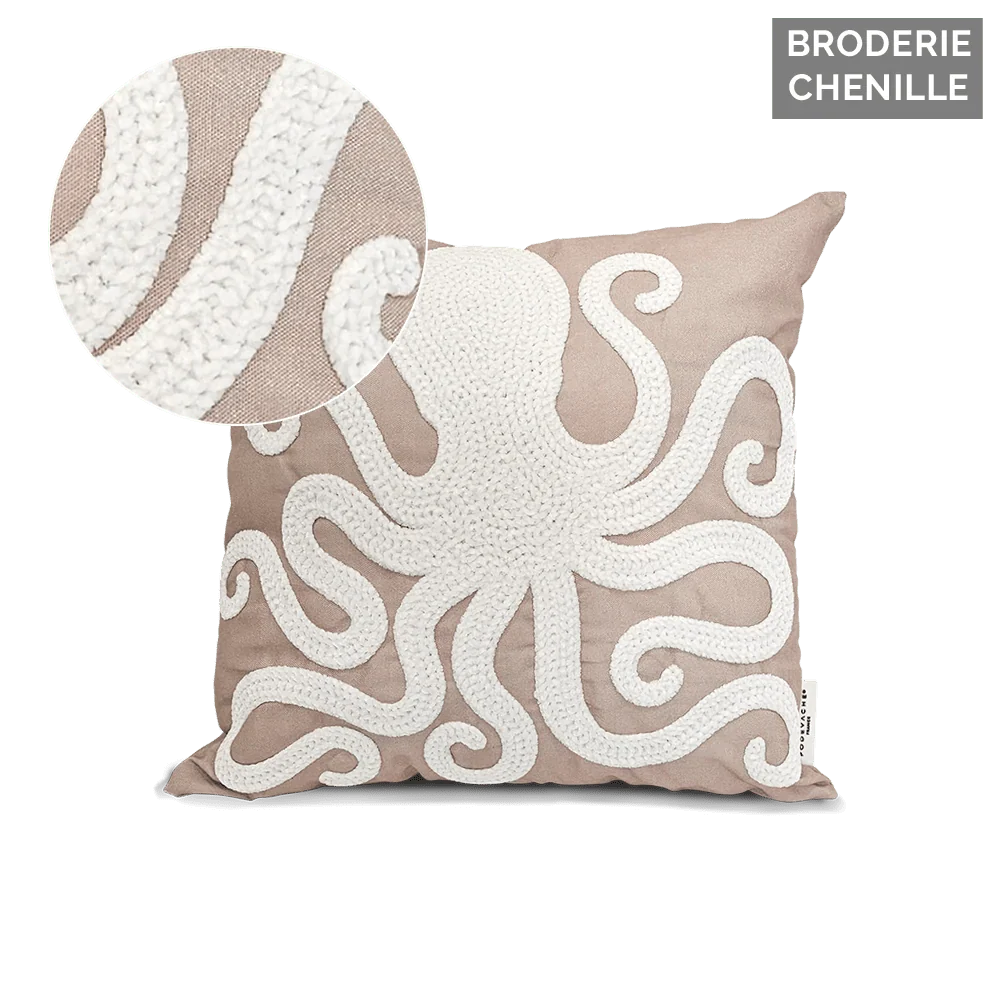 Coussin Extérieur Brodé Molto - Pôdevache en Color Gris Antracita