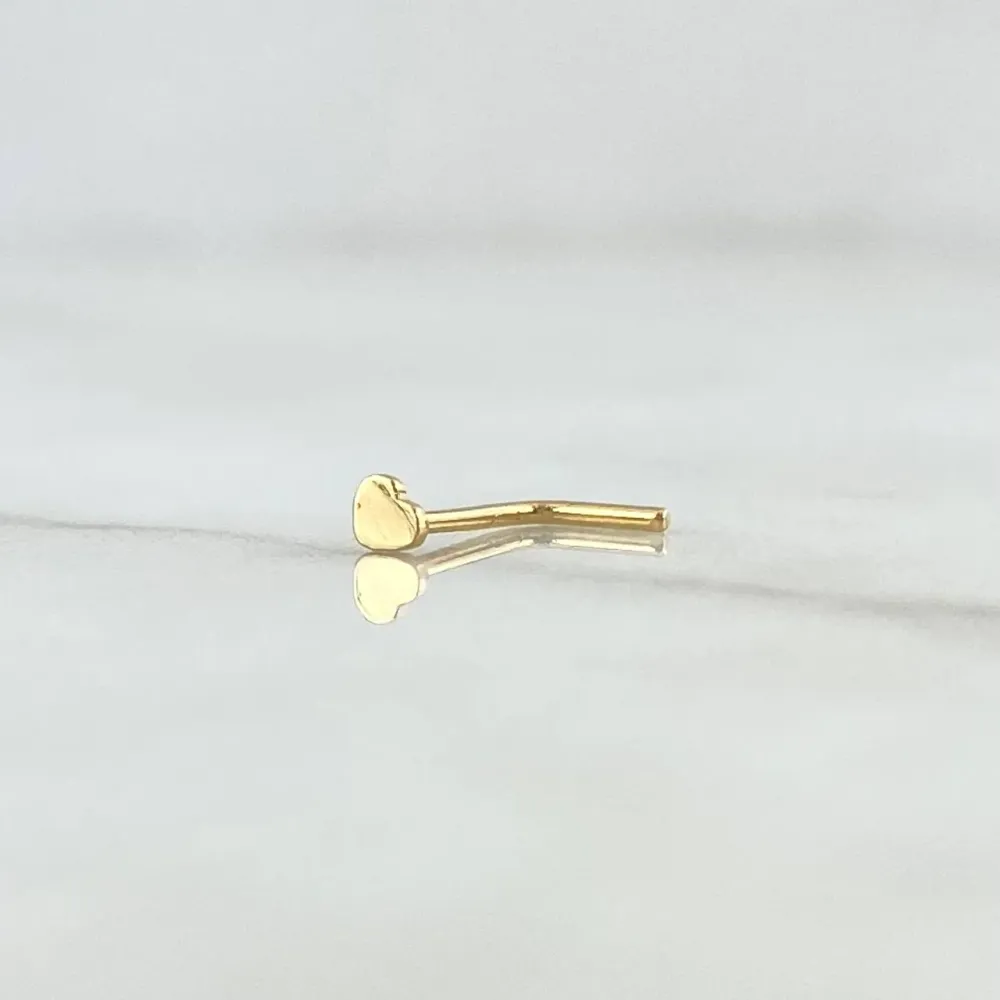 Robot Automático Piercing Chispa Recta Corazón Plano 0.1gr / 1cm / Oro Amarillo 18K (Joya)