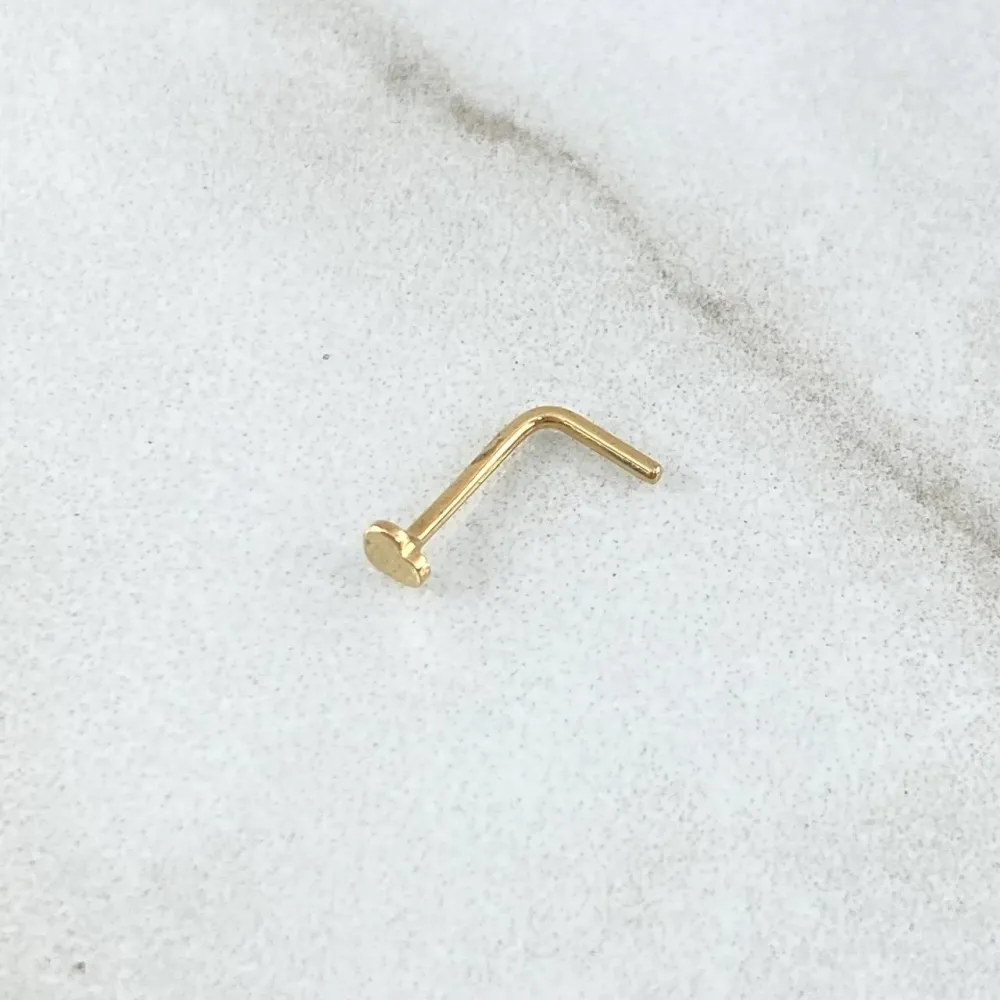 Robot Automático Piercing Chispa Recta Corazón Plano 0.1gr / 1cm / Oro Amarillo 18K (Joya)