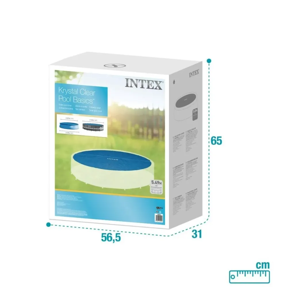 Cobertor circular Intex para piscinas Sencillo Set/Metal Frame azul Ø549 cm