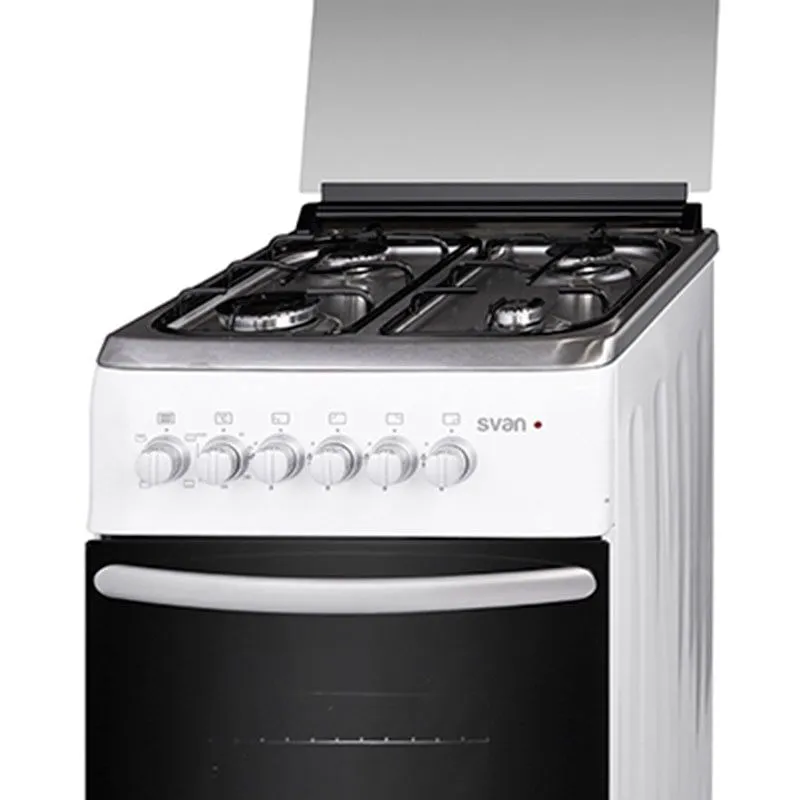 Cocina mixta Svan SVK5500EBX placa de gas+horno eléctrico blanco/negro 87x50x58,2 cm
