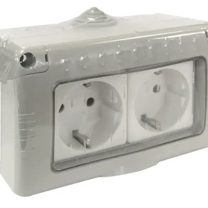 041007 BASE DOBLE SCHUKO ESTANCA IP55 10A 250V Resistente al Agua Salada