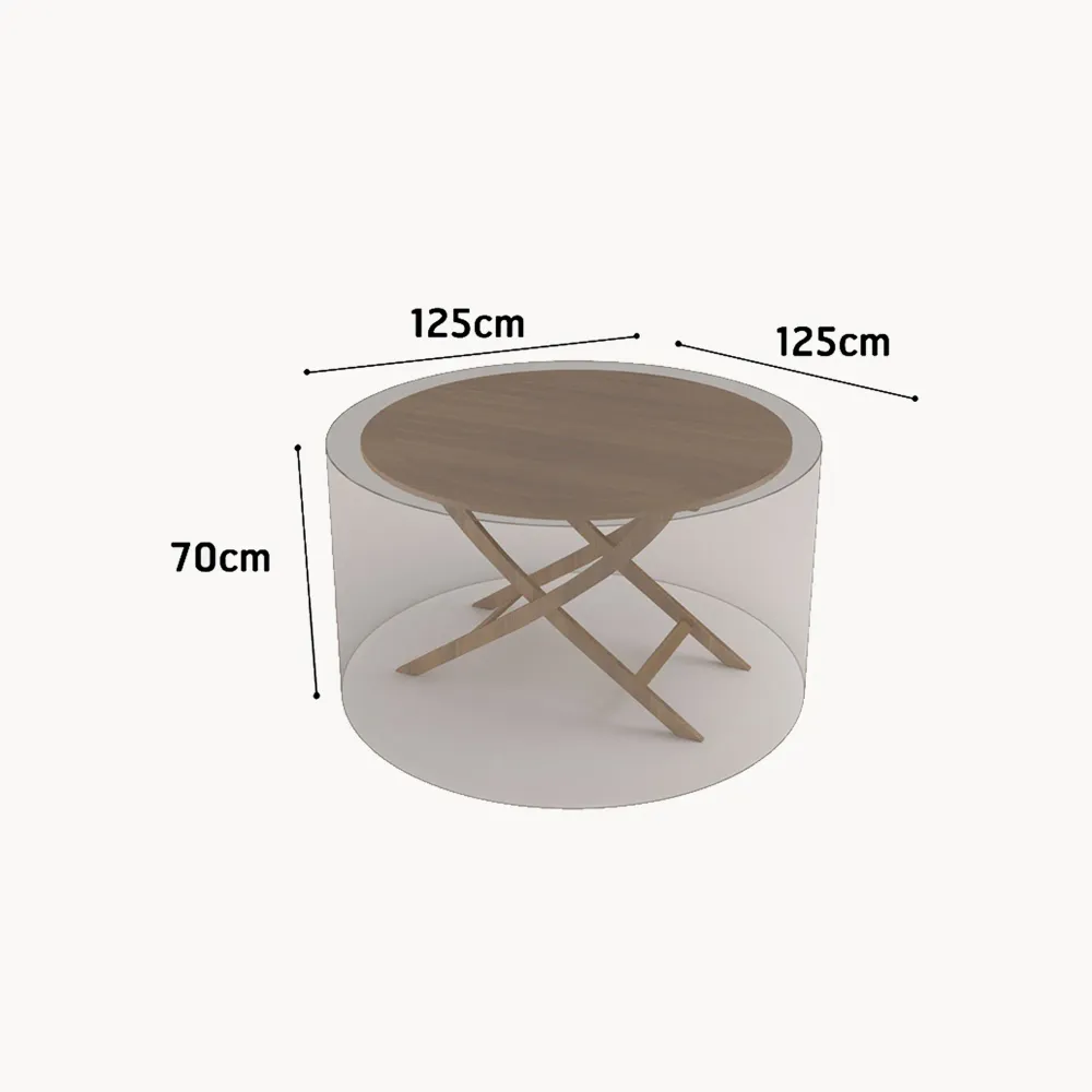 Ajuste Universal Funda Protectora de Mesa Redonda 125x125x70 cm