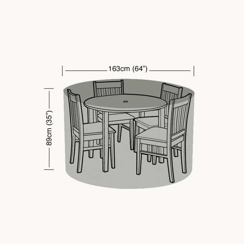 Funda Protectora para Conjunto de Mesa Redonda y 4 Sillas de Jardín ø163x89 cm en Color Verde Oliva