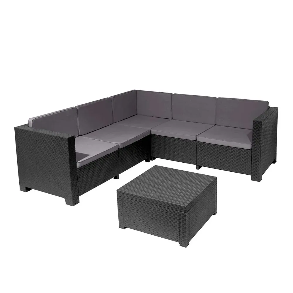 Ajuste Universal Conjunto de jardín Oasis 2 sofás + 1 mesa grafito