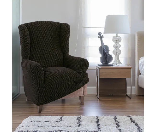 Funda para sillón orejero Sofaskins NIAGARA - Marrón con Ventanas de Ventilación