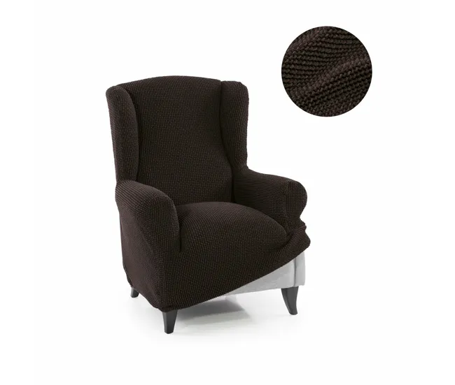 Funda para sillón orejero Sofaskins NIAGARA - Marrón con Ventanas de Ventilación