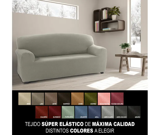 Funda para Sofá Sofakover Romeo 180 - 220 cm 3 plazas - Gris Evidente