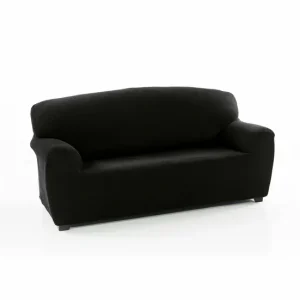 Funda para Sofá Sofakover Romeo 220 - 260 cm 4 plazas - Negro con Ventanas de Ventilación