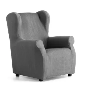 Funda de Sillón Orejero Elástica Java Gris Sombra Donegal Collections con Cordón de Ajuste