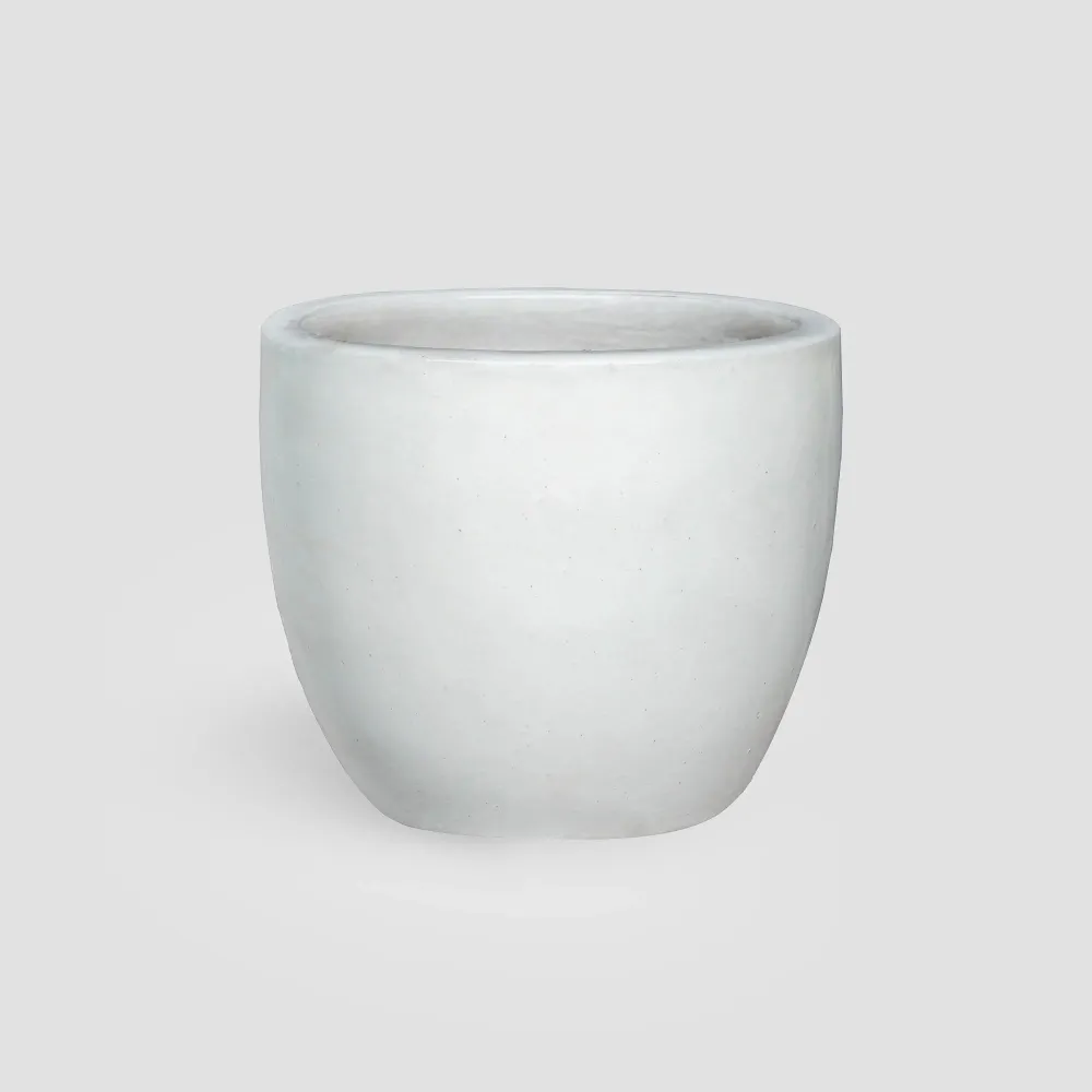 Jardineras de Balcón Colgantes Maceta Fronda esmaltada Glazed blanco (Campana)