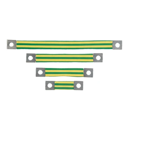 4x1.06 4 AWG Flat Braided Bonding Strap Tin Plated Cobrizo One Hole Insulated Ground BS100445