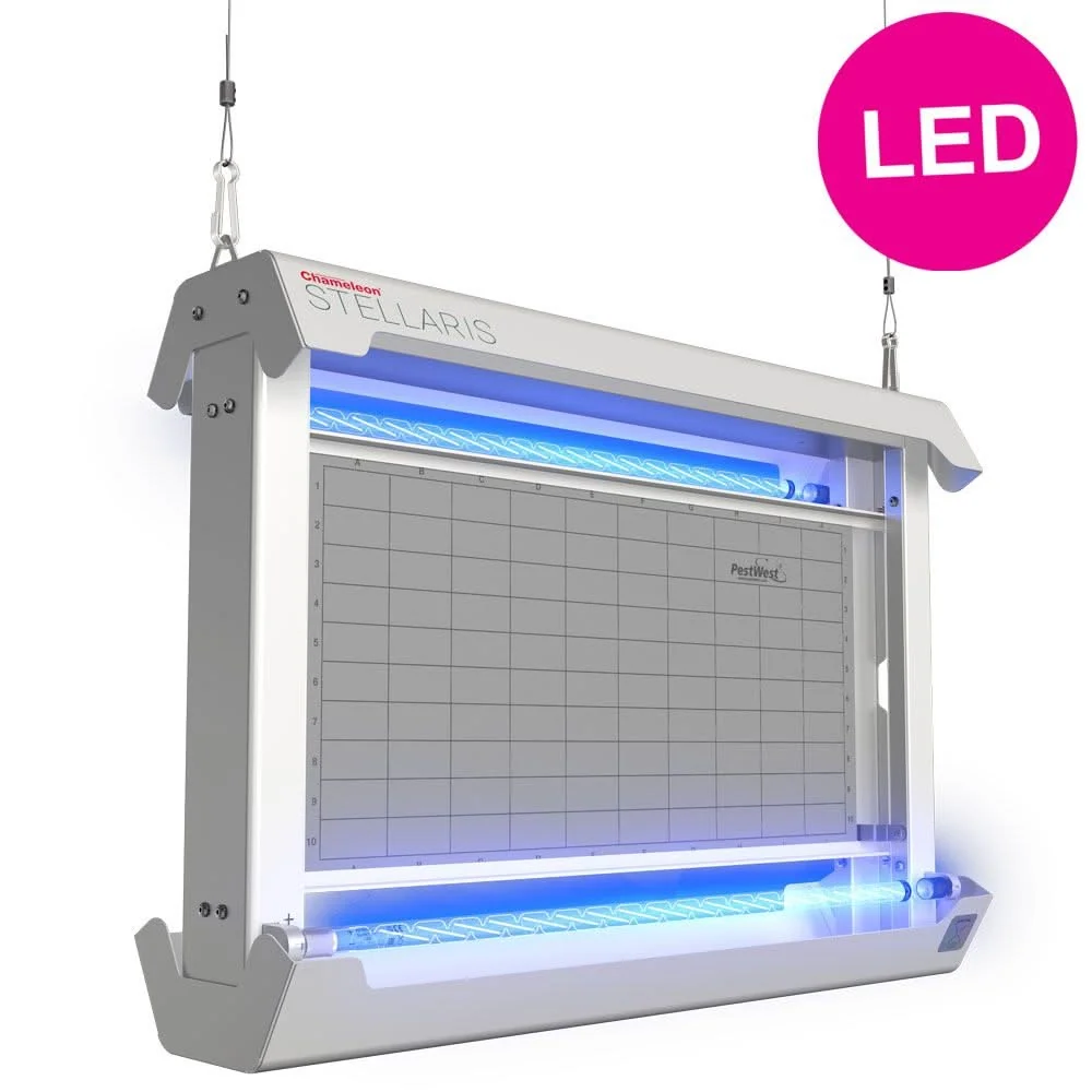 Chameleon Stellaris LED Trampa Moscas y Mosquitos - PestWest con Indicador de Carga Blanco