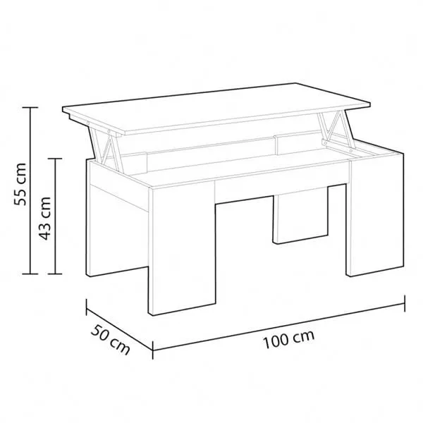 Mesa centro elevable Julia Cambria Fácil Almacenamiento