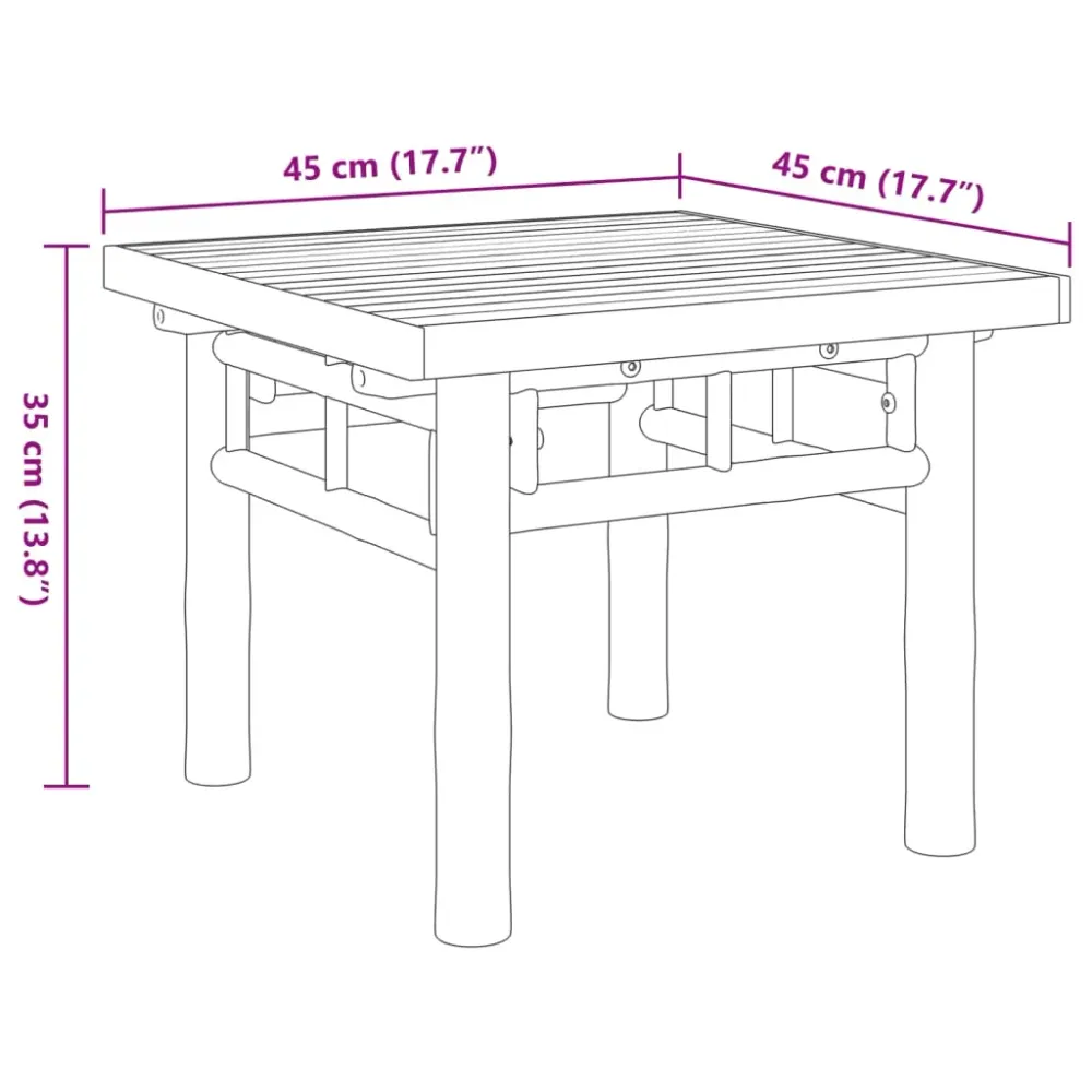 Plegable y Portátil Mesa de centro Mango para exterior bambú 35x45x45 cm