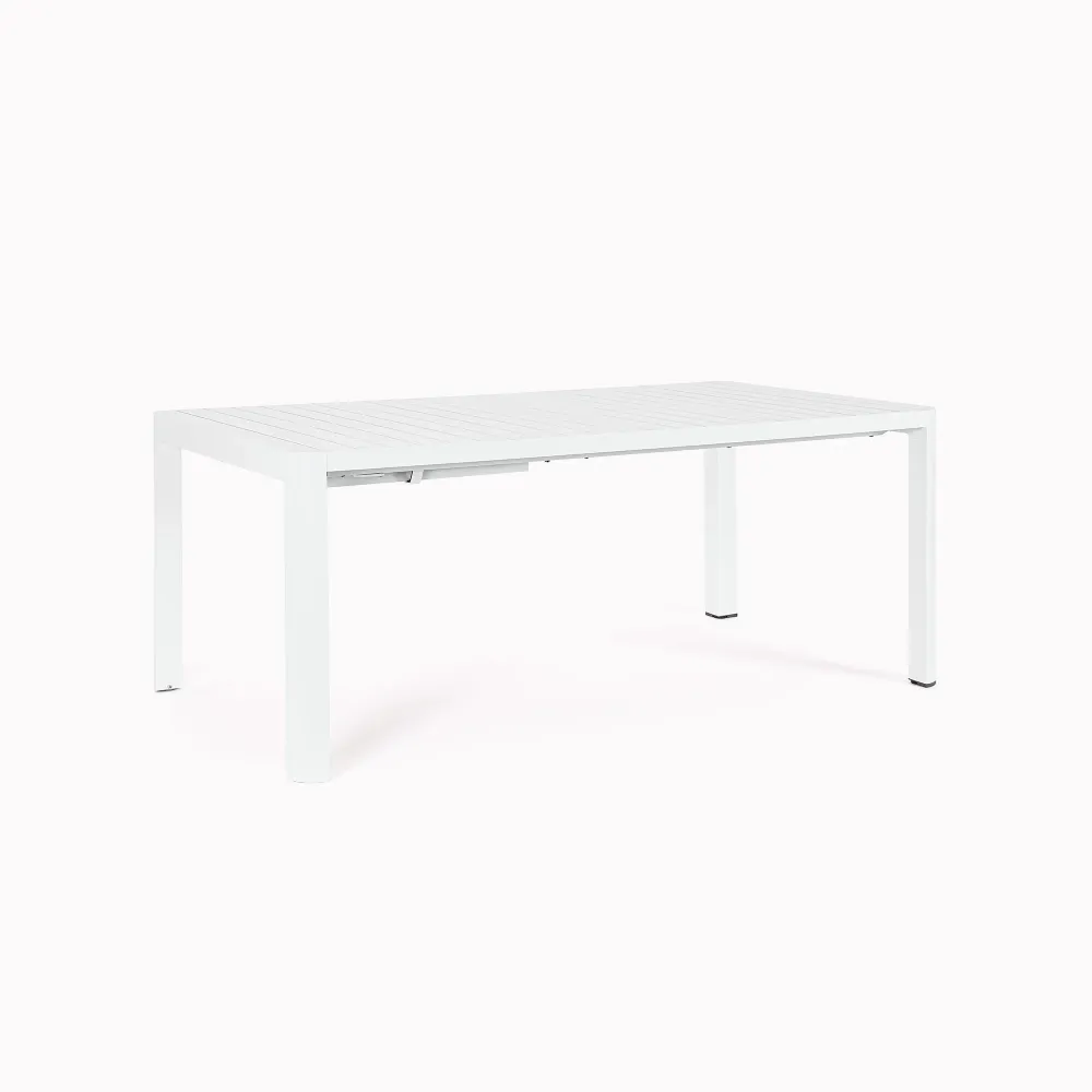 Mesa de comedor exterior Bizzotto KIPLIN rectangular blanca extensible Material WPC