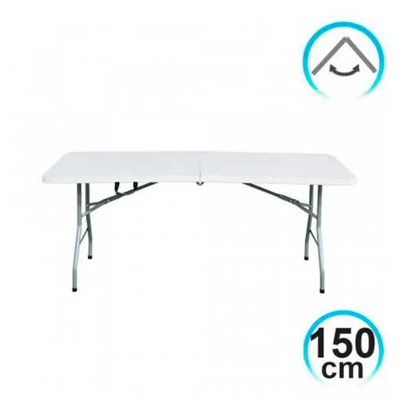 Mesa de Granito Mesa plegable rectangular catering blanca 150 cm