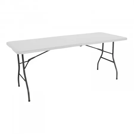 Mesa de Ratán Mesa Plegable 240cm Rectangular Blanca Catering O91