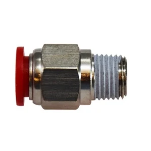 12mm Push- X 1/4" Male BSPT Outside Diameter X Male Adapter Nickel Plated 20801