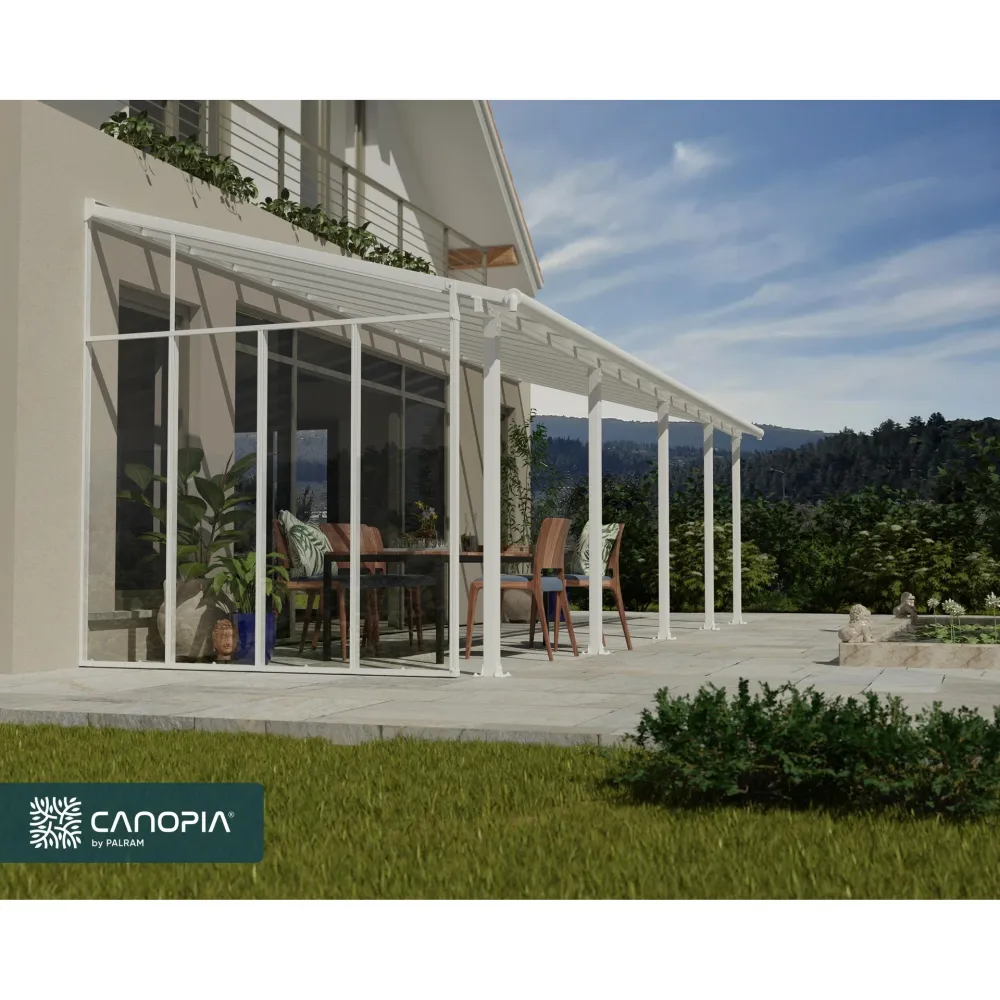 Cenador de Jardín Pared lateral para pérgolas 3 m blanco
