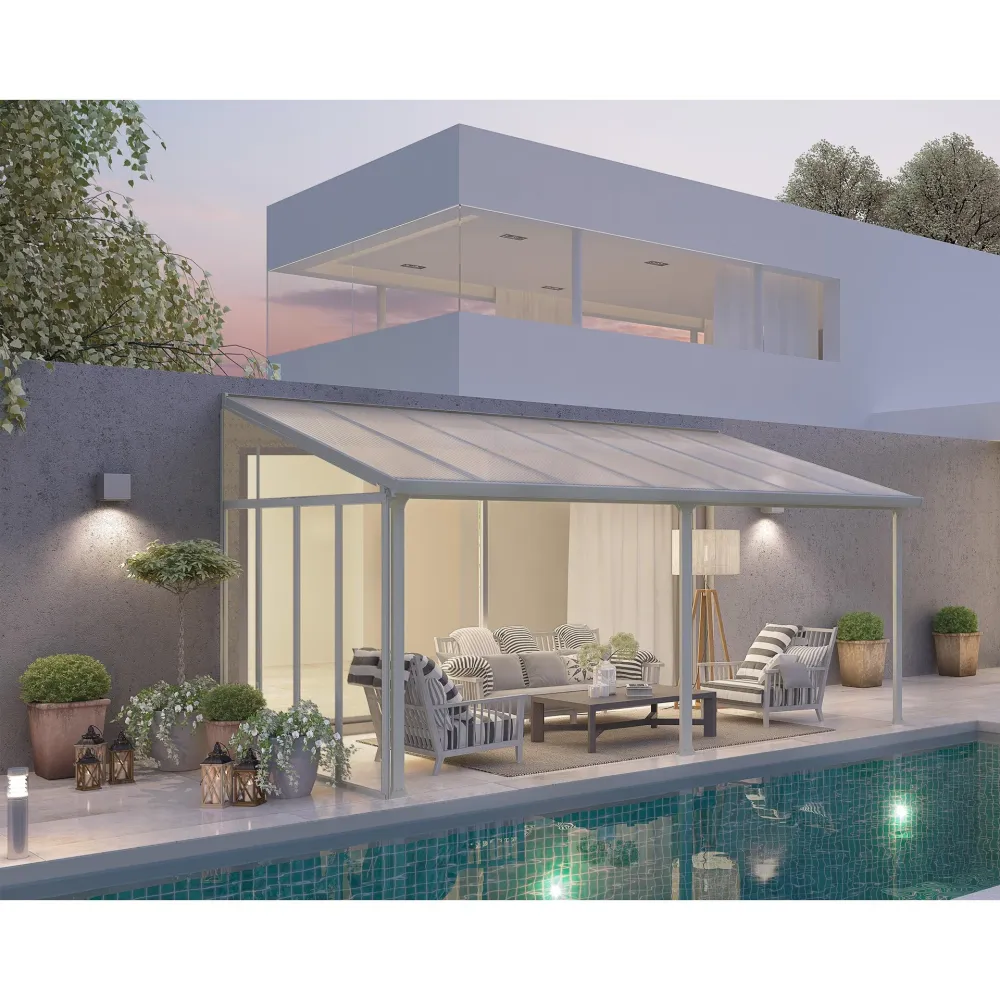 Cenador de Jardín Pared lateral para pérgolas 3 m blanco