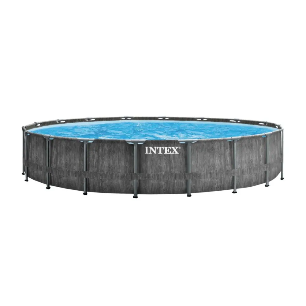 Completo con Accesorios Piscina desmontable INTEX Prisma Frame Greywood 5 metros + bomba