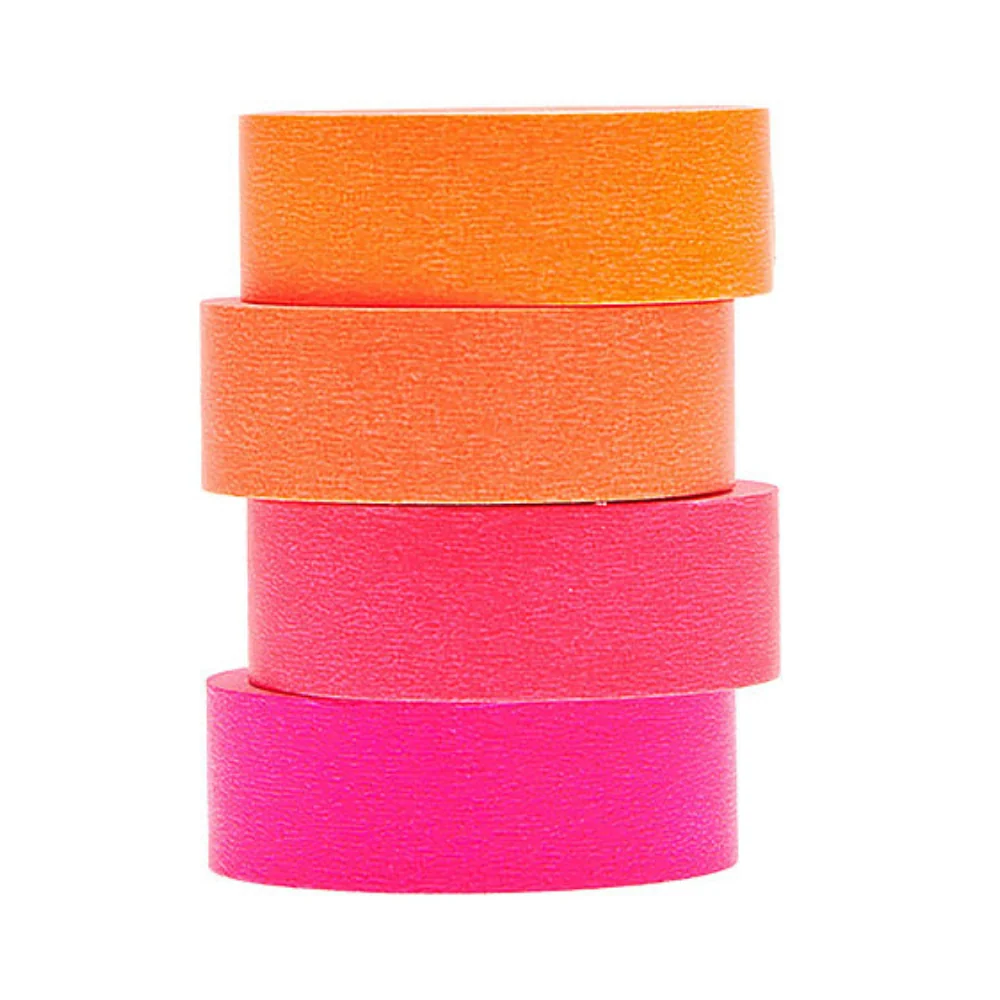 Washi Tape Neon Red set (4) para Estanque de Jardín