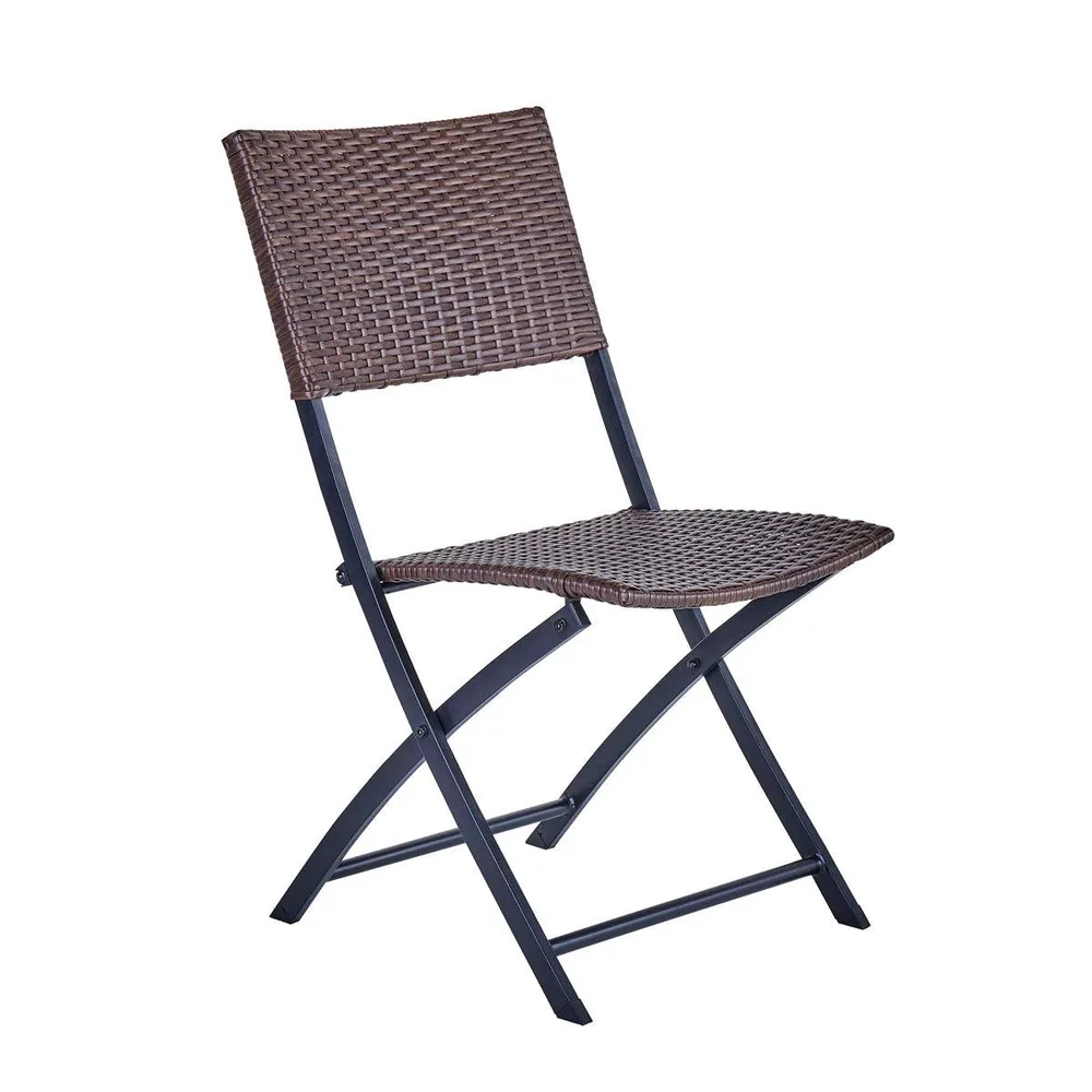 Naterial Silla Tipo Ratán con Estructura de Aluminio Plegable Apta para Exterior, Modelo Zena Bistro