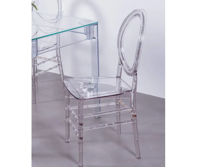 Pack de 4 sillas en plástico transparentes - Ghost con Cojín de Espuma