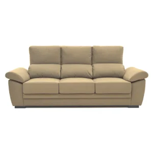 Banqueta de Madera Sofá ARGOS 3 plazas de microfibra color marrón
