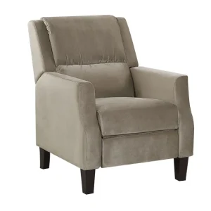 Butaca de Exterior Sillón reclinable de terciopelo gris pardo/madera oscura EGERSUND