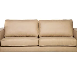 Butaca de Exterior Sofá 3 plazas de piel sintética beige/negro SAVALEN
