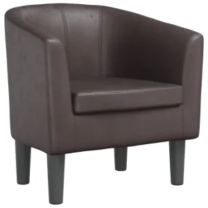 Butaca de Exterior vidaXL Sillón cuero sintético marrón