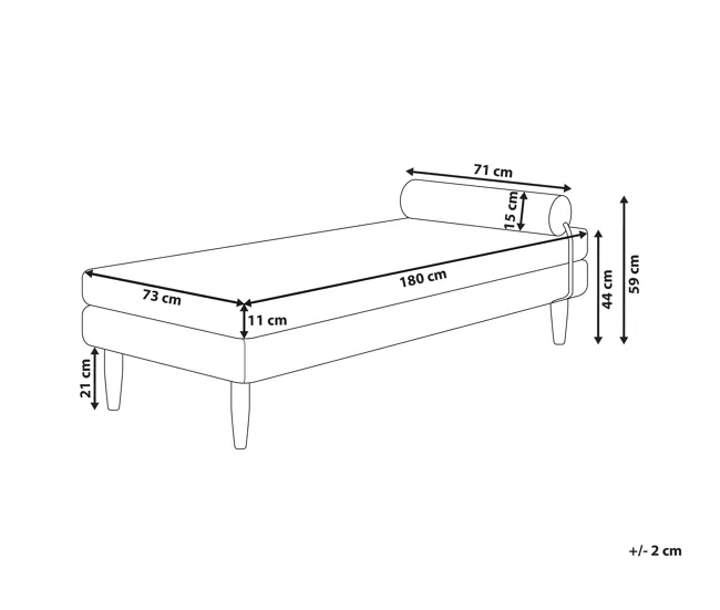 Chaise longue de terciopelo marfil USSEL