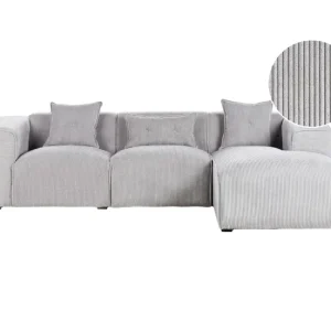 Confortable y Ergonómico Sofá esquinero DOLVA Gris evidente Pana Izquierda