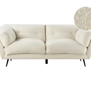 Confortable y Ergonómico Sofá 3 plazas de bouclé blanco LENVIK