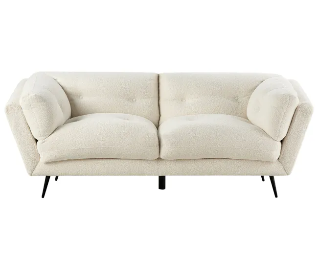 Confortable y Ergonómico Sofá 3 plazas de bouclé blanco LENVIK